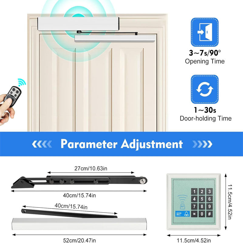 Automatic Gate Opener  50W Low Energy Handicap Door Opener 110-240V  with 2PCS Remote Controller and Push Buttons