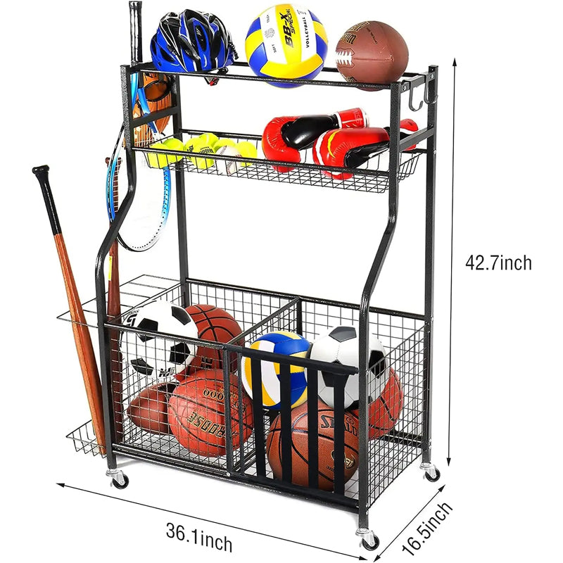 Golf Organizer Utility Stand And Other Sports Equipment Shelf Organization For Balls Garage Holder Diy Ball Hat Storage Rack