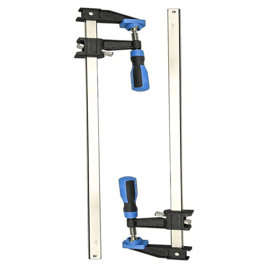 2-Pack 18" 36" Clamp/Spreader Wood Clamps Adjustable and Release Quickly Serrated Steel Rail Bar Clamps Force 600 Lbs