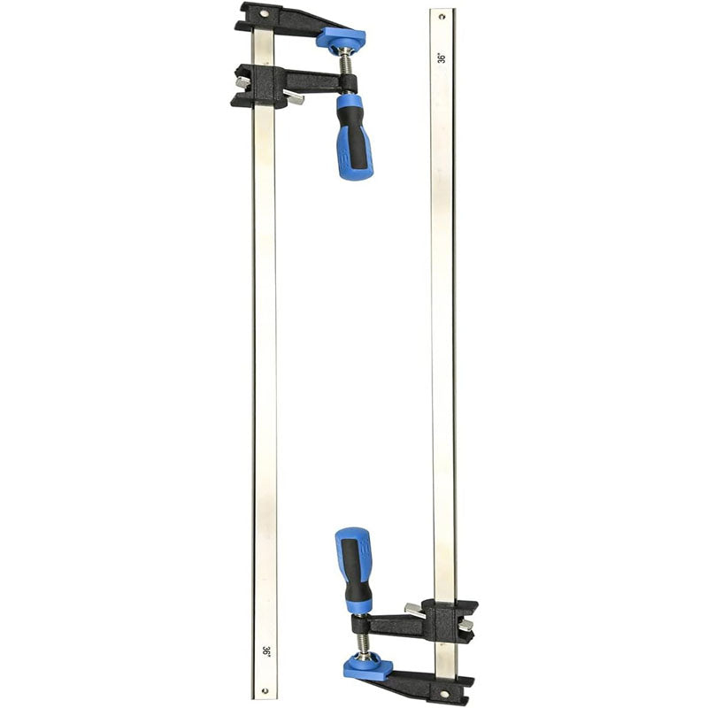 2-Pack 18" 36" Clamp/Spreader Wood Clamps Adjustable and Release Quickly Serrated Steel Rail Bar Clamps Force 600 Lbs