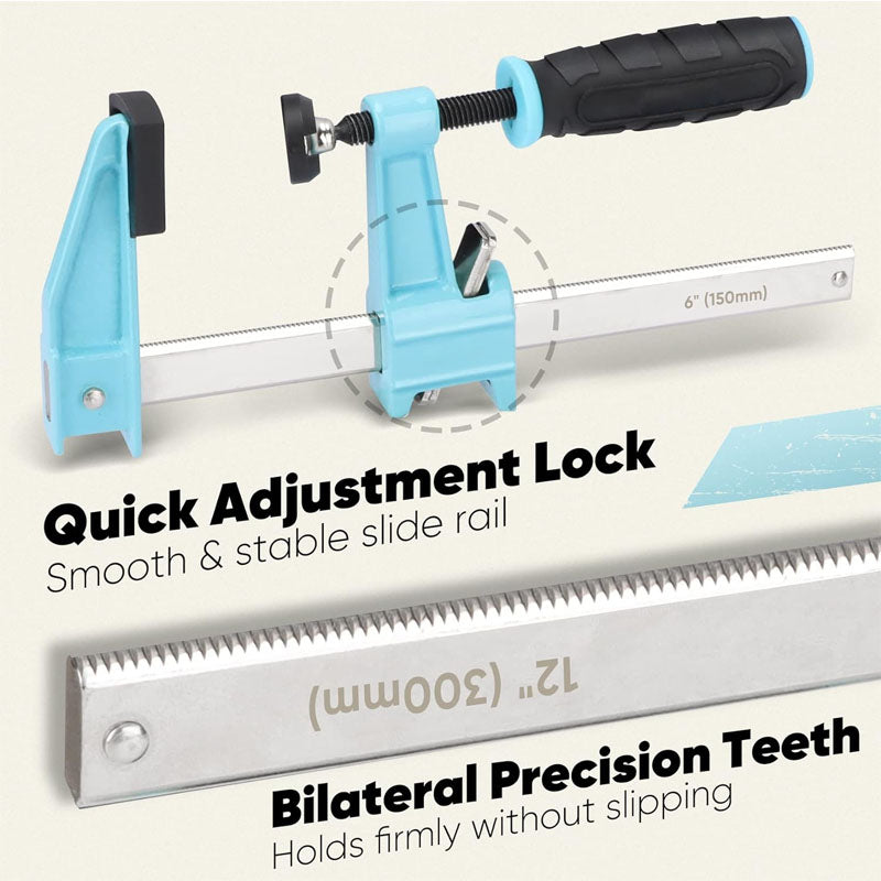 4-pack 6-Inch & 12-Inch Bar Clamps Set Medium-Duty Quick-Release F Clamps 600 Lbs Load Limit