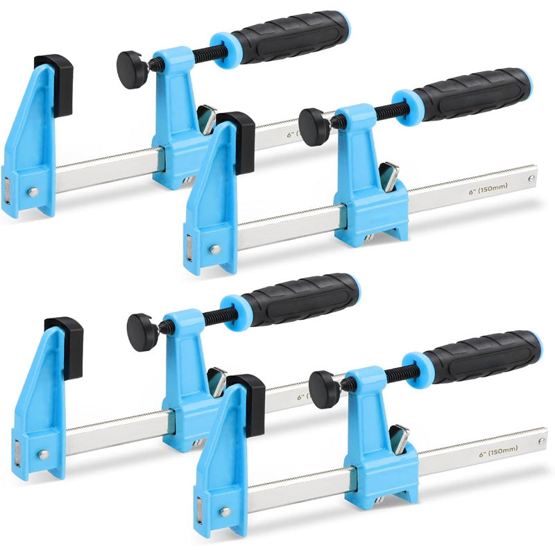 4-pack 6-Inch & 12-Inch Bar Clamps Set Medium-Duty Quick-Release F Clamps 600 Lbs Load Limit