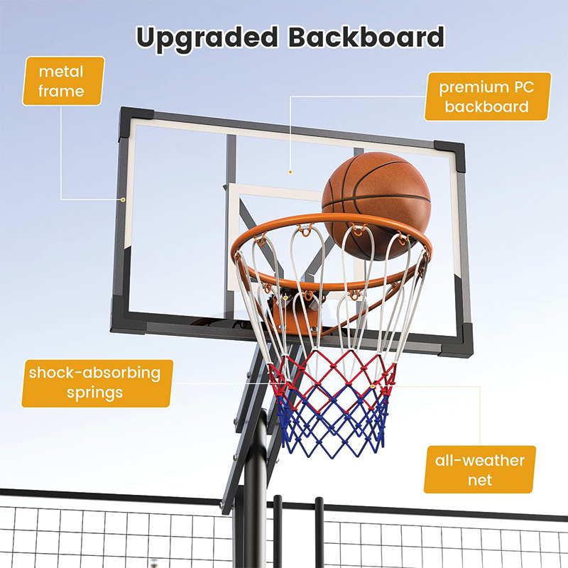 Basketball Hoop, 8.5ft Height Adjustable Portable Hoops  with Backboard and Wheels, for Outdoor/Indoor, Kids/Teens/Adults