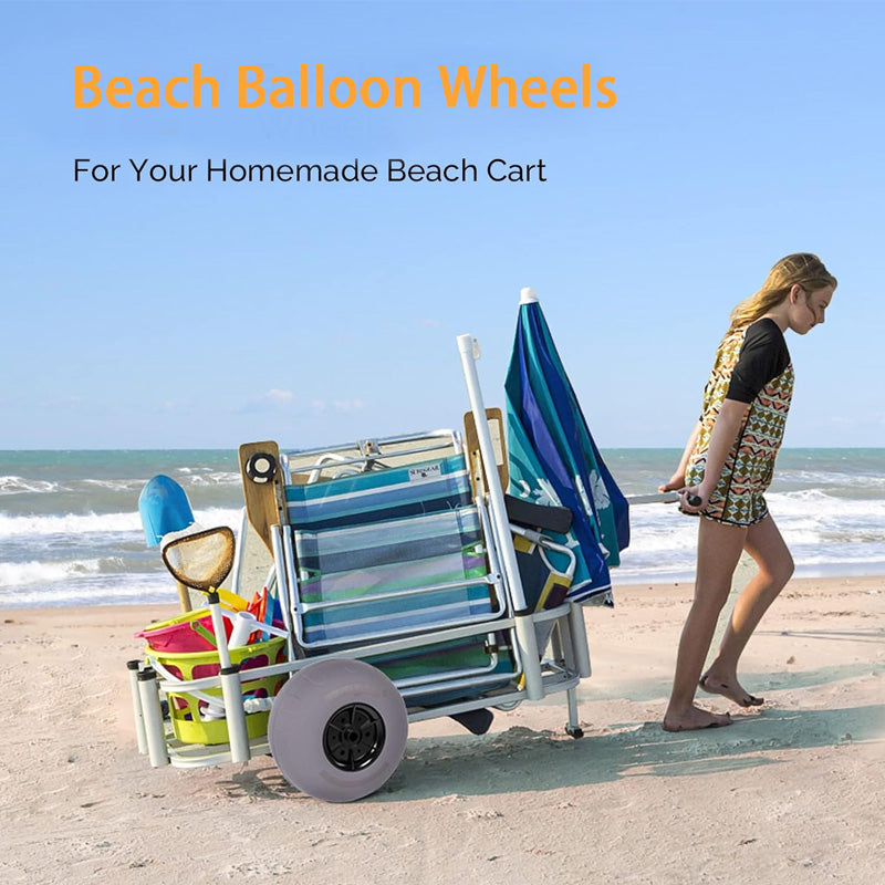 12 Inch Balloon Wheel Beach Car Tire Replacement Large Sand Wheel for Beach Car, Kayak Cart, Canoe Cart, Etc. With Free Air Pump, 2 Pack
