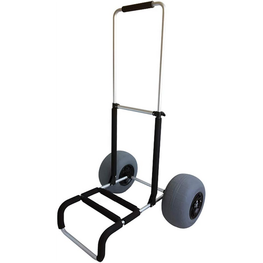 Folding beach trolley, compact portable luggage rack, made of aluminum alloy with 12-inch balloon tires