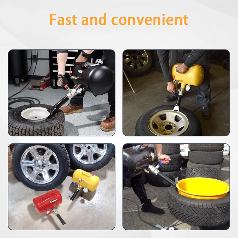 Air Tire Bead Seat, Bead Seat Air Tire Inflator Yellow, Tool Seat Inflator With Pressure Gauge For Cars Trucks