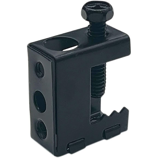 100-Pack Beam Clamps, 1/4"-20 Black Steel Bolt-On Beam Clamps, for use with J-Hooks, clamps onto beams up to 1/2" thick