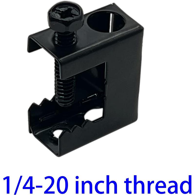 100-Pack Beam Clamps, 1/4"-20 Black Steel Bolt-On Beam Clamps, for use with J-Hooks, clamps onto beams up to 1/2" thick