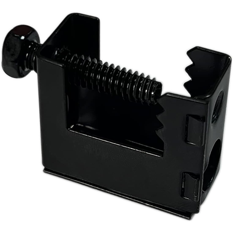 100-Pack Beam Clamps, 1/4"-20 Black Steel Bolt-On Beam Clamps, for use with J-Hooks, clamps onto beams up to 1/2" thick