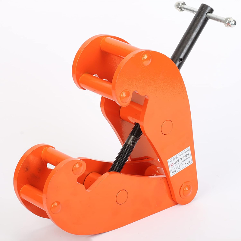 Beam Clamp 11000 lbs / 5 Ton Capacity I Beam Lifting Clamp 3.1-12.6 Inch Opening Range Vertical Beam Clamp for Rigging Heavy Duty Steel Beam Clamp Tool Orange