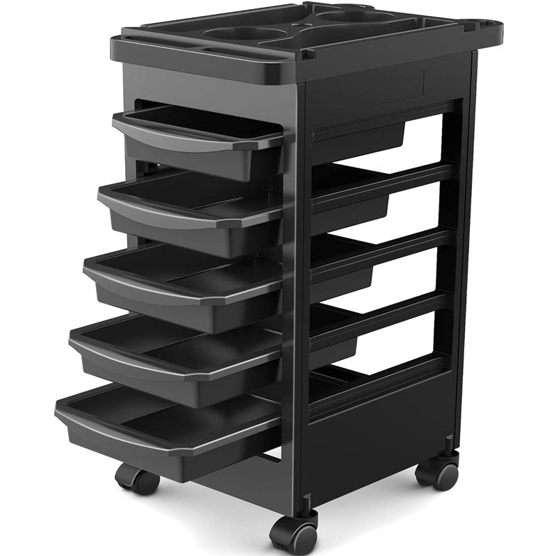 Beauty Hairdressing Cart  with Wheels and 5 Drawers, Salon Rolling Cart for Extra Hairdresser Storage