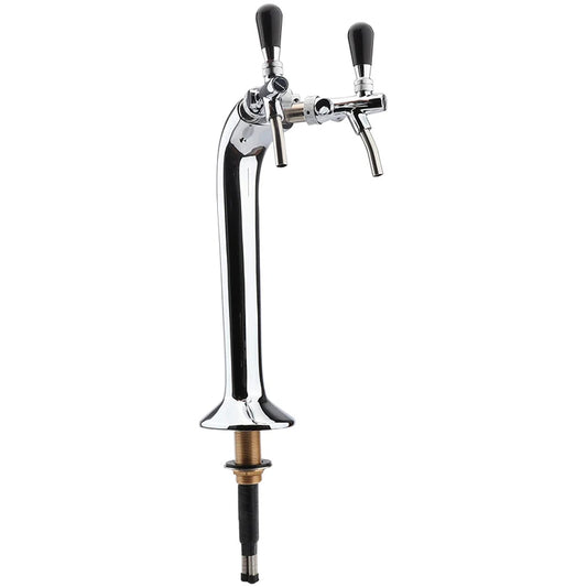 Double Head Snake Beer Tower Chrome Plated Brass Beer Dispenser With Adjustable Tap Flow Control Flooded Valve Bar Tools