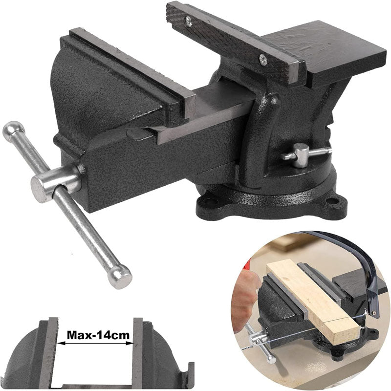 6 inch Heavy Duty Bench Vise  Pipe Vise Bench Vices Double Swivel Rotating Vise Head/Body Rotates 360°