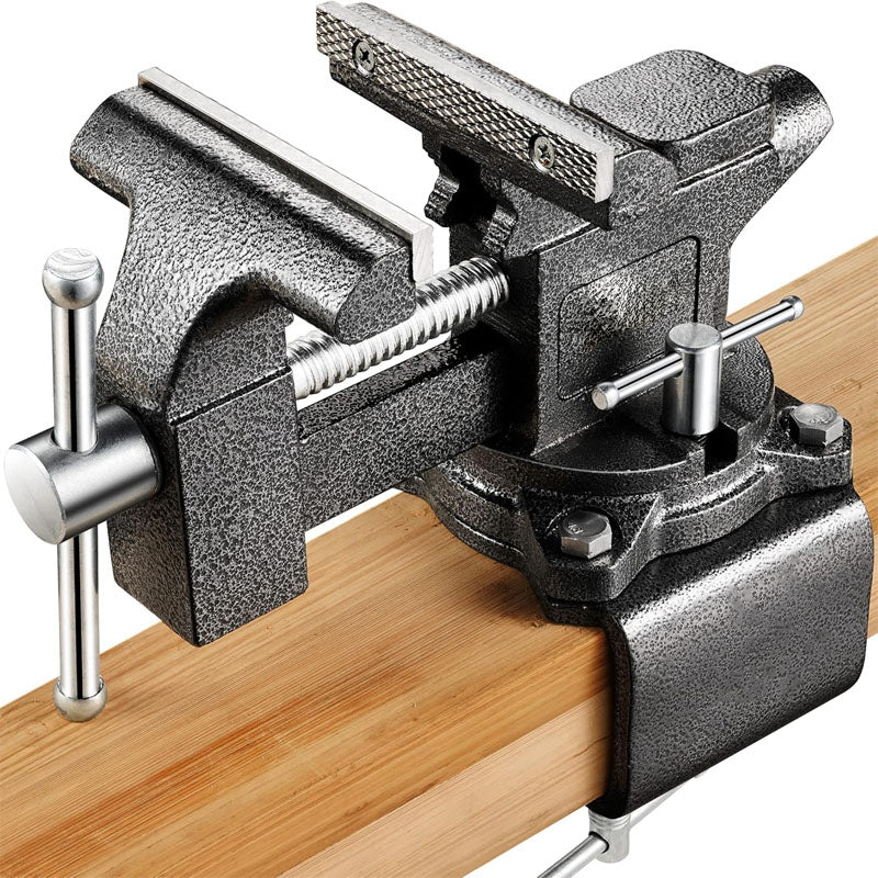 4-1/2" Duty Bench Vise with Thickened Cast Steel Muti-Jaw 270°Rotatable Base for Woodworking Workshop DIY Uses