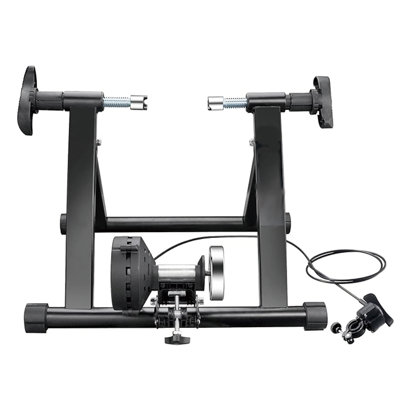 Exercise Bike Trainer - Indoor Bicycle Training Stand With Quiet 5-Level Magnetic Resistance and Front Wheel Riser Block