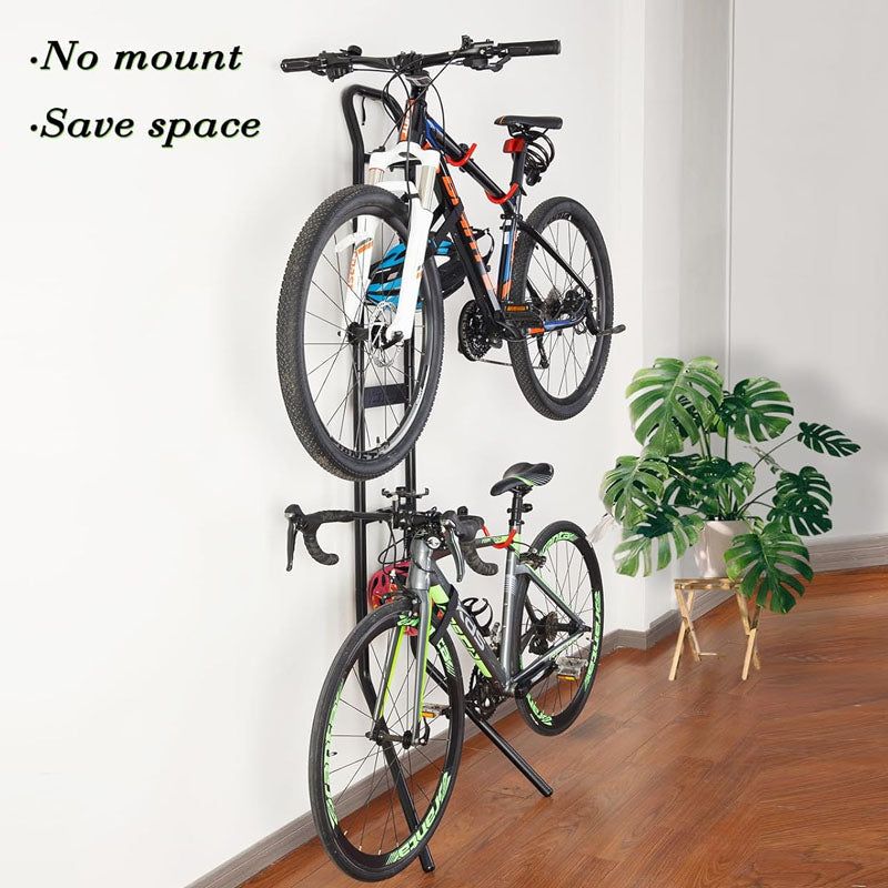 2 Bike Storage Rack Gravity Bike Rack no Drill Heavy Duty Bike Wall Hanger Holds Up to 120lb