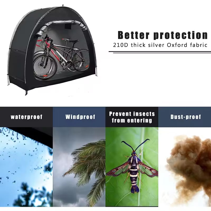 Multifunctional Ventilate Camping Tent For Bike Packing Bicycle Storage Tents 210D Oxford Portable For 2 Bikes Storage Shed Tent