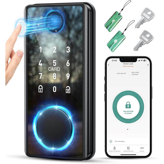 Bluetooth Door Lock  Keyless Entry Door Lock with Keypad Fingerprint Door Lock with Code Biometric Smart Digital Door Lock