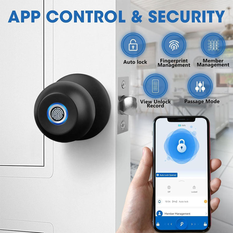 Bluetooth Door Lock Smart Keyless Entry Door Lock -Biometric Door Lock Bluetooth Smart Lock