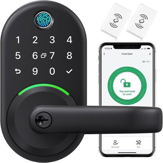 Bluetooth Door Lock Keyless Entry Door Lock for Front Door WiFi Door Lock with APP Genarate Passcode Remotely