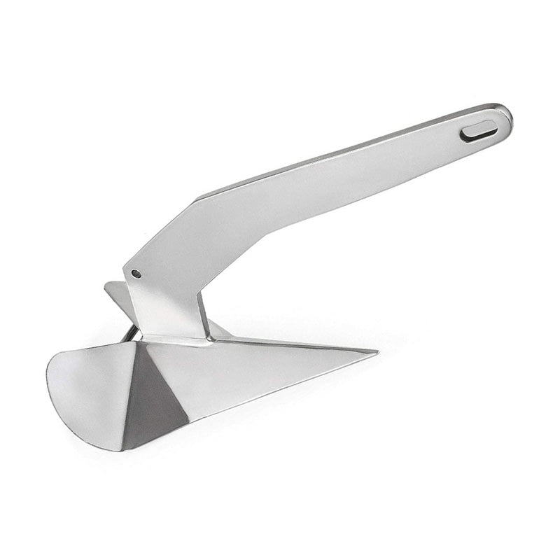 316 Stainless Steel Triangular Anchor, Yacht Anchor Mirror Polished Large Grip Steel Plate Anchor