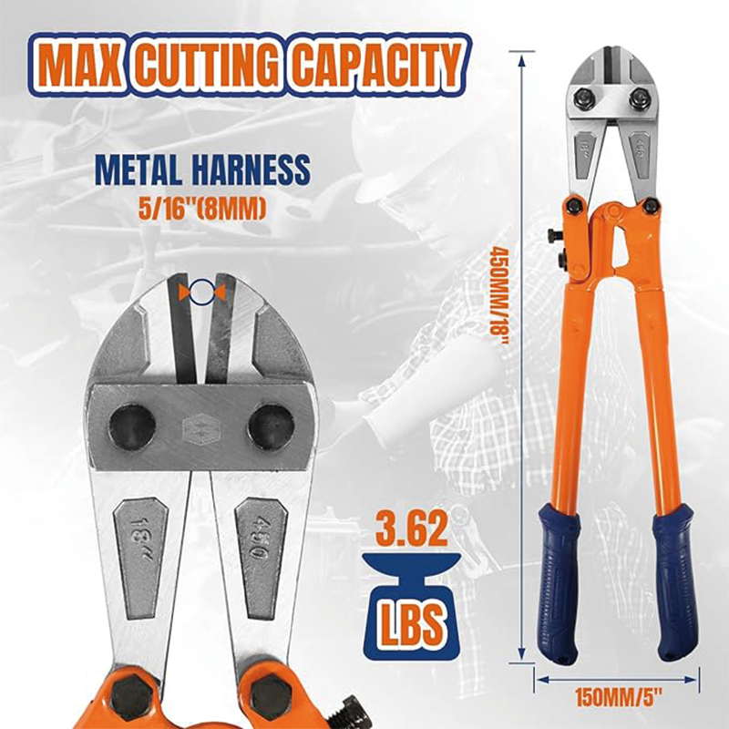Bolt Cutter, 18" Lock Cutter,Soft Grip Rubber Ergonomic Handle Cutters Cutting Fence,Rods, Bolts, Wires, Rivets, Cables, and Chains
