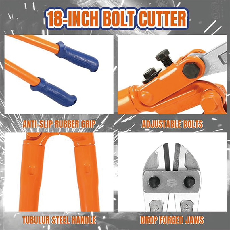 Bolt Cutter, 18" Lock Cutter,Soft Grip Rubber Ergonomic Handle Cutters Cutting Fence,Rods, Bolts, Wires, Rivets, Cables, and Chains