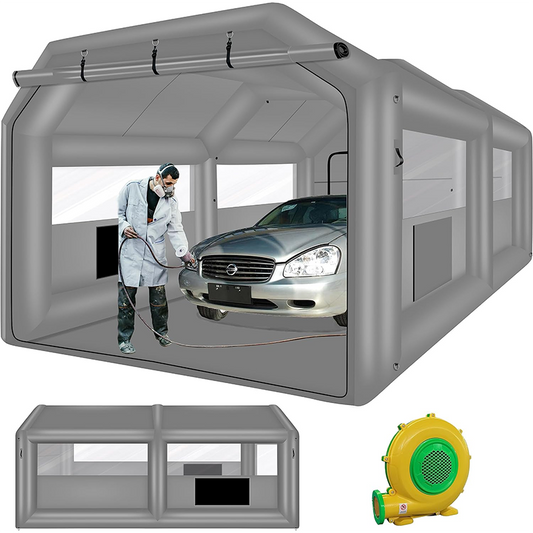 Inflatable Painting Spray Booth 20x13.5x9ft with Blower 1100W, Portable Blow Up Car Paint Booth with Air Filter System for Car Parking Tent Workstation
