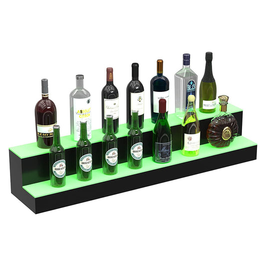 LED Liquor Bottle Display Shelf 40 inch 2-Step Lighted Acrylic Lighted Bar Shelf for Home, Commercial Bar, Acrylic Lighted Bottle Display Stand with RF Remote Control