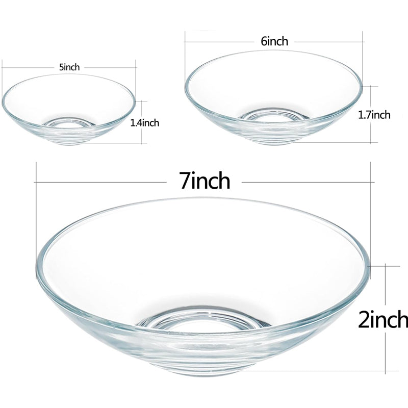 Tempered Glass Bowl, Round, Microwave-Resistant Rice Bowl, Transparent Glass Bowl, Cereal Bowl