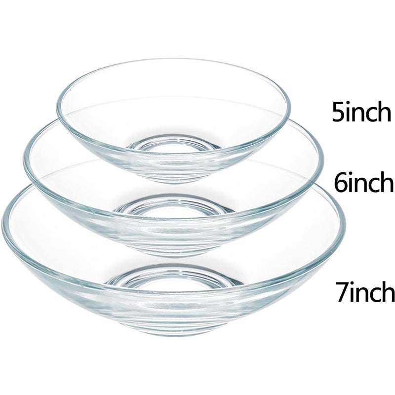 Tempered Glass Bowl, Round, Microwave-Resistant Rice Bowl, Transparent Glass Bowl, Cereal Bowl