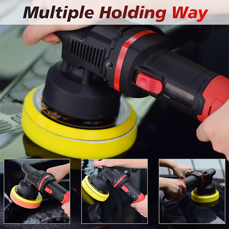 Car Buffer Polisher, 6 Inch Dual Action Polisher, Random Buffer Polisher Kit with 6 Variable Speeds 1000-4500rpm, Removable Handle, 4 Polishing Pads for Car Detailing Polishing and Waxing