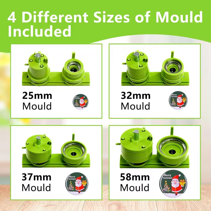 Button Maker Multiple Sizes With 400pcs Button Supplies Pin Maker 4 Sizes 1+1.25+1.45+2.25 Inch Button Maker Machine For Kids