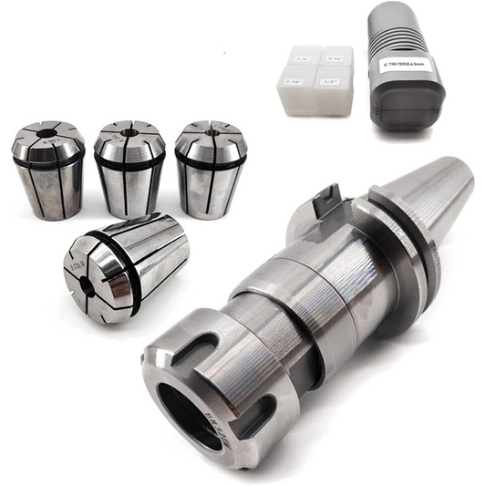 4Pcs Collet Set, 1/4" - 1/2" ER32 Collet Chuck with CAT40-ER32-4" Floating Tapping Holder, for CNC Engraving Machine & Milling Lathe Tool