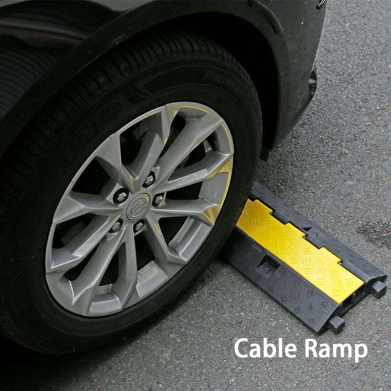 Rubber Cable Ramp Wire Cover Cable Protector Ramp Wire Hose Protection 22000 lbs Load Capacity For Asphalt Concrete Gravel Driveway Indoor Outdoor, 3 Pack