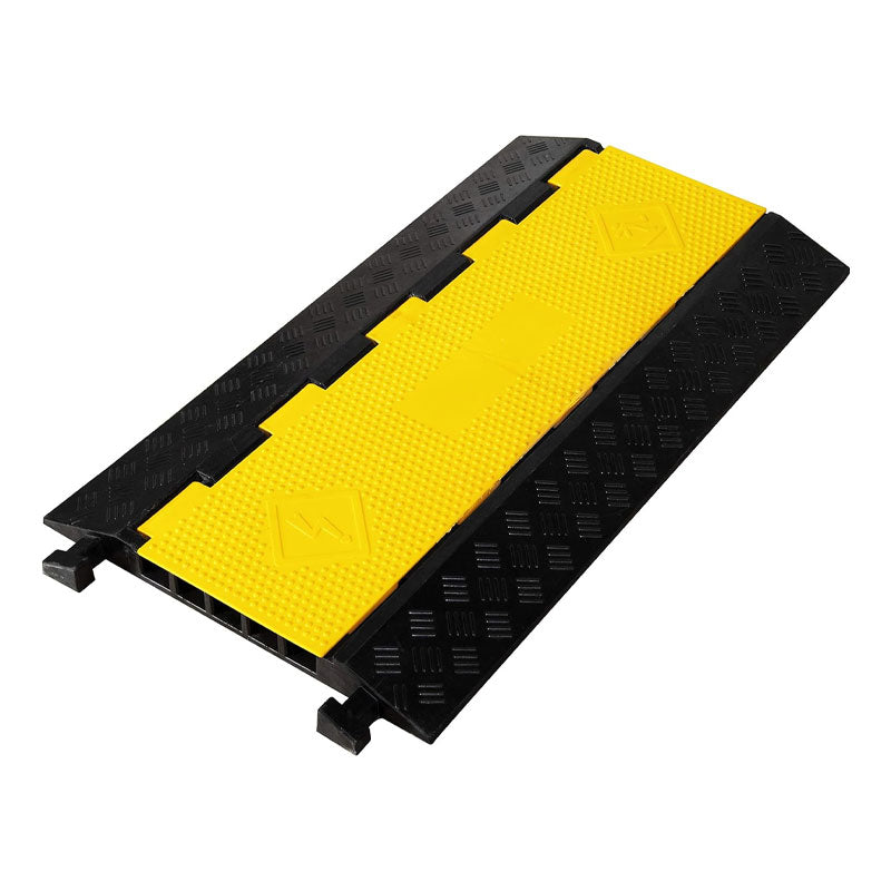 1 Pack Rubber Cable Ramp Hose Cable Protector Ramp 5 Channel 22000 lbs Load Capacity For Indoor Outdoor