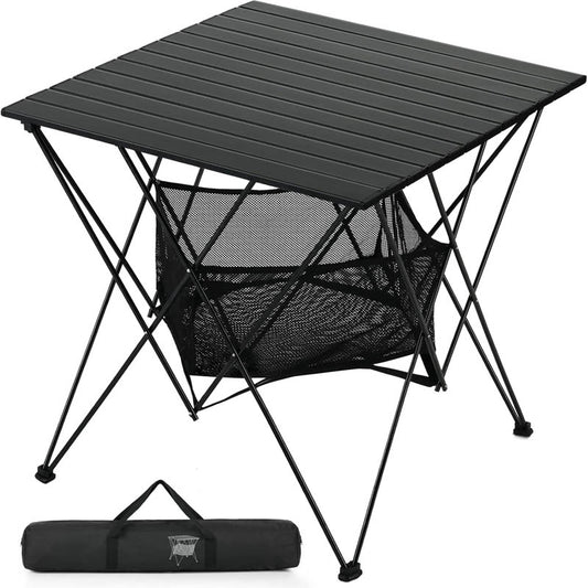 Camping Table Outdoor Portable Side Tables, Lightweight Fold Up Table Aluminum Rollup Camping Table, with Large Storage Bag