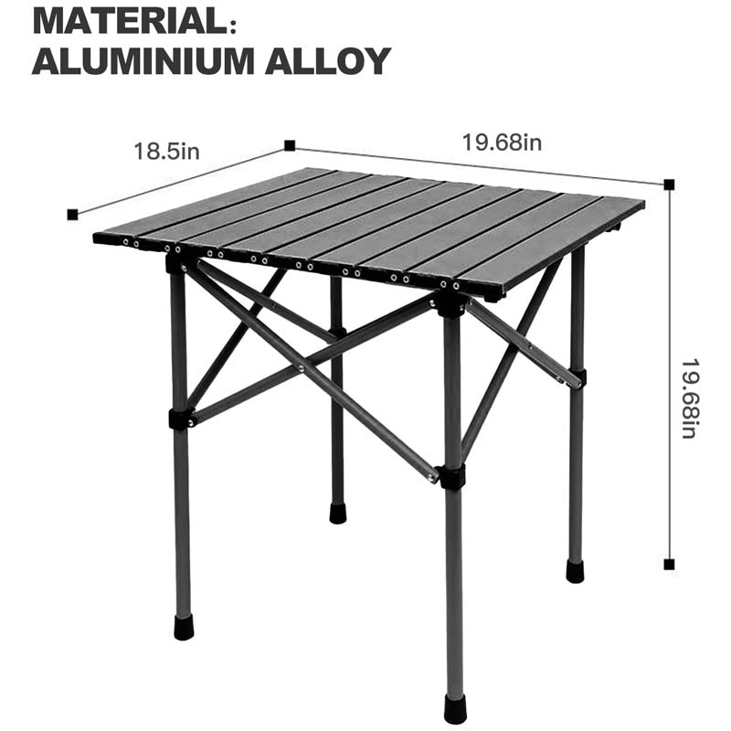 Camping Table Folding Portable Roll up Aluminum Table with Carry Bag for Indoor Outdoor Picnic Backyard BBQ