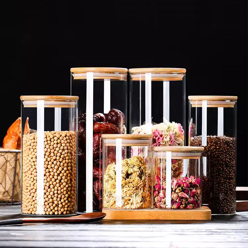 Household Glass Bottle Storage Sealed Jar With Lid High Borosilicate Food Grade Tea Jar Storage Jar Storage Daily Kitchen New Product