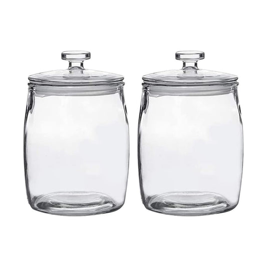 1/2 gallon glass jar with lid, candy medicine bottle sealed jar, flower tea, pickles and wine jar, glass rice jar, set of 2