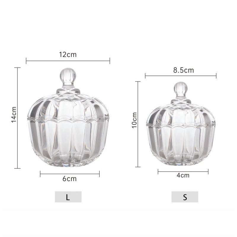 Lead-Free Glass Candy Jar Pumpkin Style Coffee Sugar Jar With Lid Candy Cup Home Storage Box Sugar Cube Jar