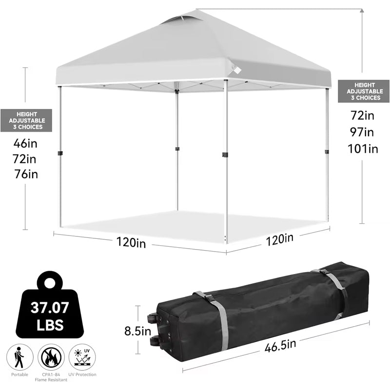 Trade Show Tent 10x10ft Pop Up Canopy Trade Show Tent Round with Portable Roller Bag and 4 Sandbags Canopy Tent