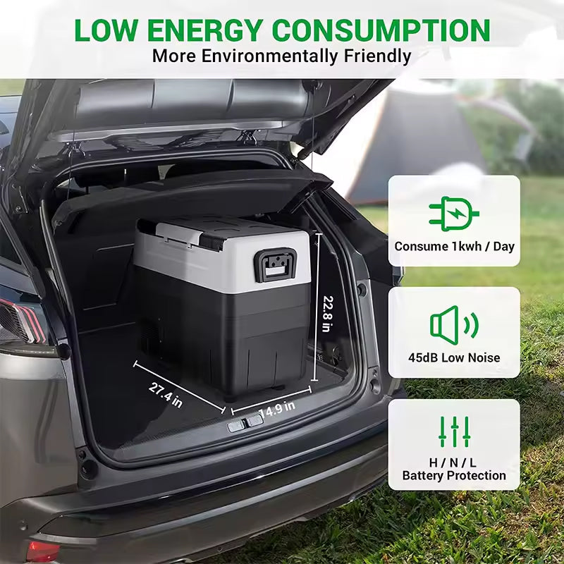 Camping Portable 55l Portable Freezer With Wheels Mini Fridge Freezer 12v 220v Refrigerator Small Skincare For Car