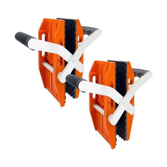 2 pack Double Handed Stone Carrying Clamps with Slip-proof Rubber Pads Granite Lifting Tools