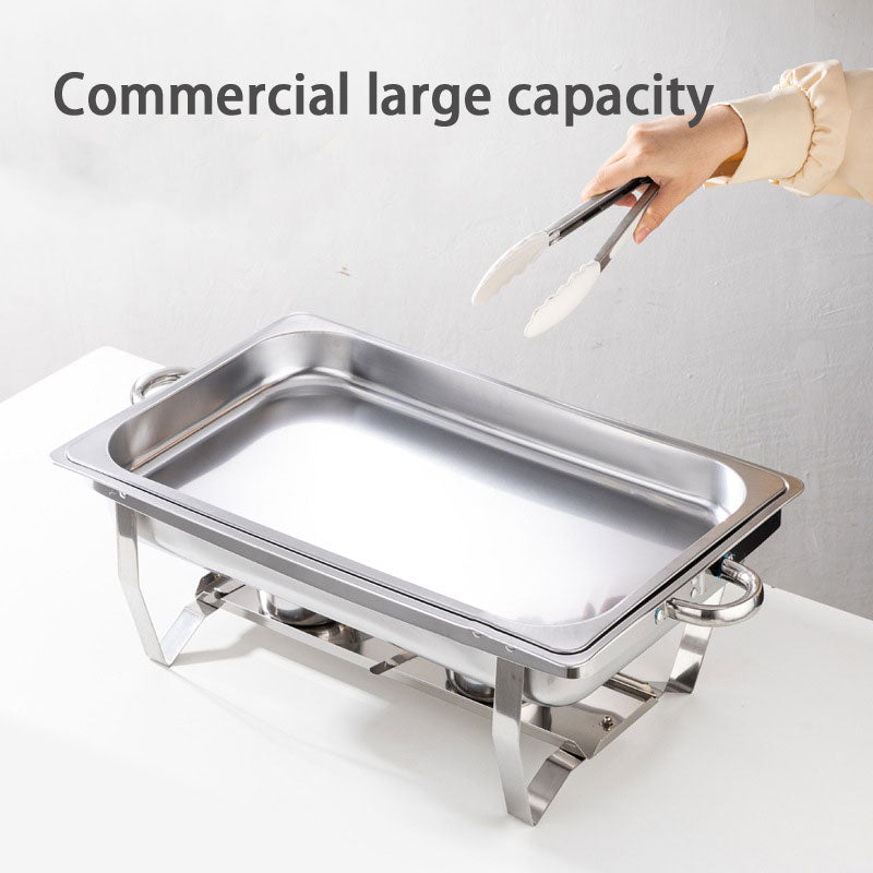 Thickened Stainless Steel Buffet Furnace Restaurant Hotel Heating Compartment Container Alcohol Insulation Furnace Commercial