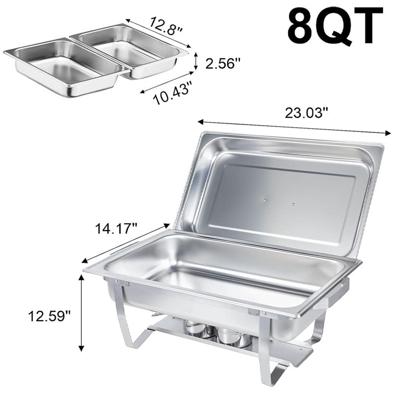 2 Pieces 8QT Non-Steel Steel Fire Pot Self-Help Dinner Box, Foldable Frame Rack, Suitable For Customs, Banquets, Dining Activities