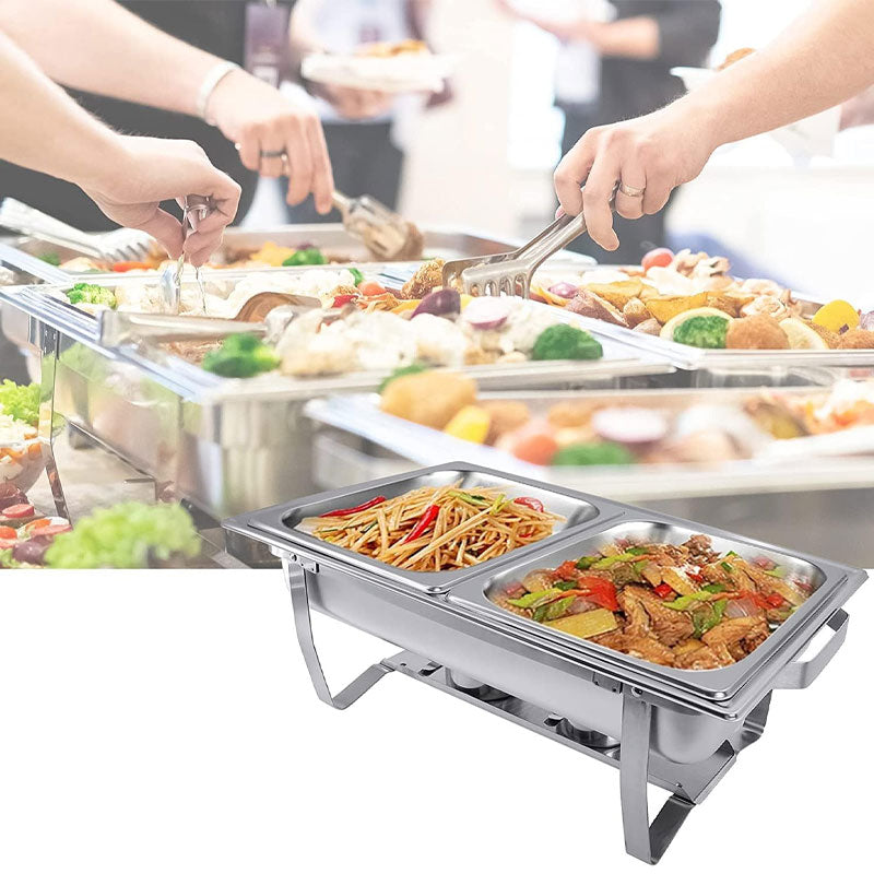 2 Pieces 8QT Non-Steel Steel Fire Pot Self-Help Dinner Box, Foldable Frame Rack, Suitable For Customs, Banquets, Dining Activities