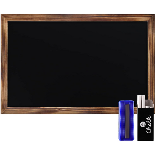 Chalkboard Sign 11" X 17" Torch Brown Solid Wood Frame Wall Chalkboard, Magnetic Surface, Home Decor, Restaurant and Cafe Menu, Chalkboard, Includes Chalk, Eraser and Hanging Hardware
