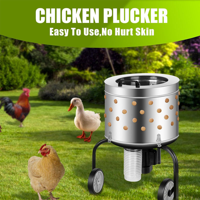 Chicken Plucker Feather Plucker with 20-inch Stainless Steel Drum 450W High Power Poultry Plucking Simple Debris Collection