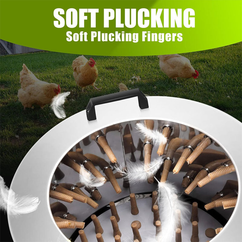 Chicken Plucker Feather Plucker with 20-inch Stainless Steel Drum 450W High Power Poultry Plucking Simple Debris Collection